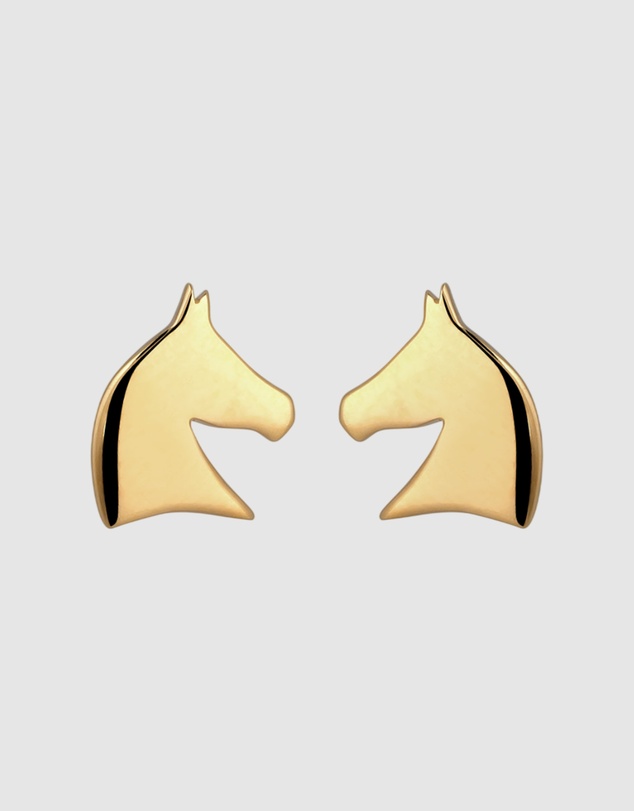 Elli Jewelry - Horse Stud Earrings in Gold-Plated 925 Silver
