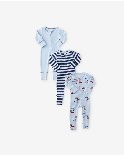 Cotton On Kids - The 3Pk Long Sleeve Rib Romper
