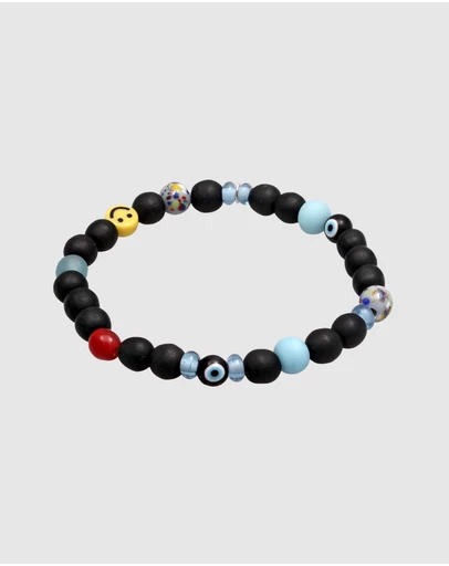 Kuzzoi - ICONIC EXCLUSIVE - Mixed Bead Bracelet with Smiling Charm