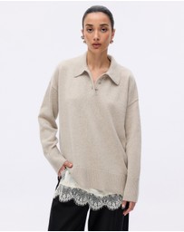 Minima Esenciales - Keir Oversized Merino Cashmere Blend Polo