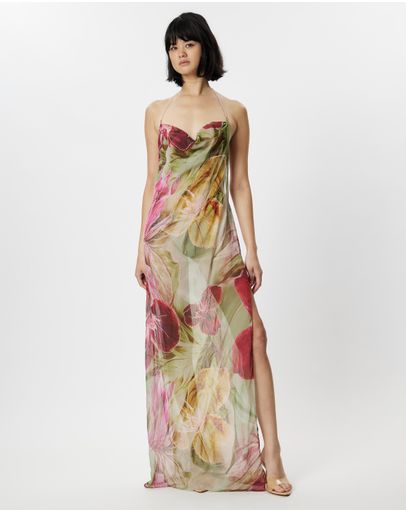 dahlia hand beaded backless chiffon maxi dress Hand-Beaded by Jaded London Online | THE ICONIC Brillora Boho Navy Blue