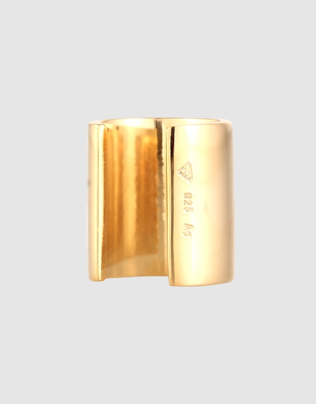 Kuzzoi - ICONIC EXCLUSIVE - Earrings Male Earcuff Wide Single 925 Sterling Silver Gold Plated