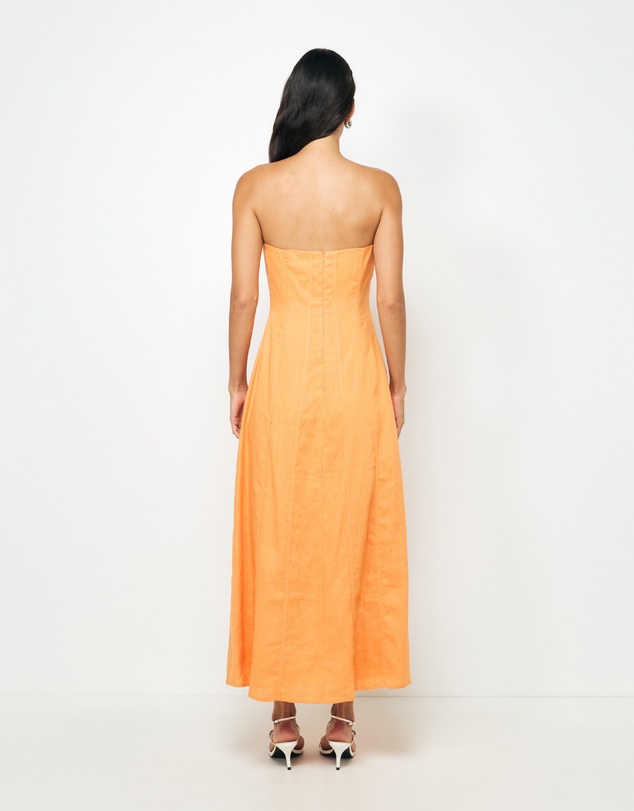 AERE - Blake Strapless Panelled Midi Dress