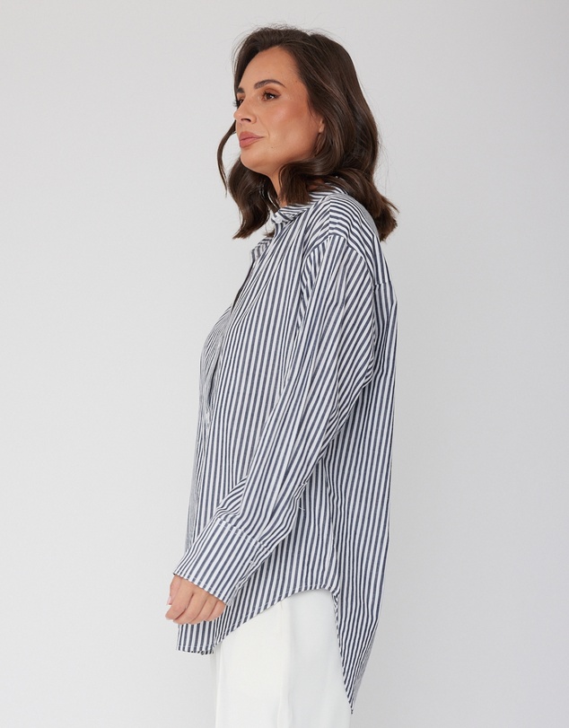 ALEXANDRA - Austin Shirt Navy Stripe