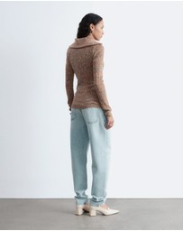 & Other Stories - Melange Knit Half-Zip Top