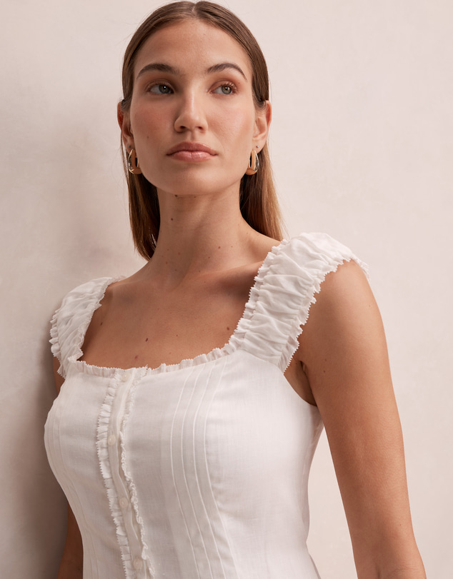 Forever New - Adriana Pintuck Linen Midi Dress