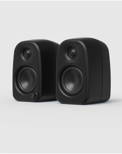 iWorld - Kanto UKI 100W Desktop Speakers with Bluetooth, USB-C, Headphone out, Onyx (Matte Black), Pair