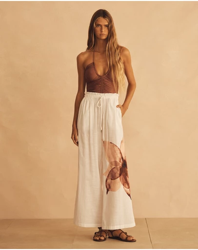 AUR OCEA - Gathered Wide Leg Pants
