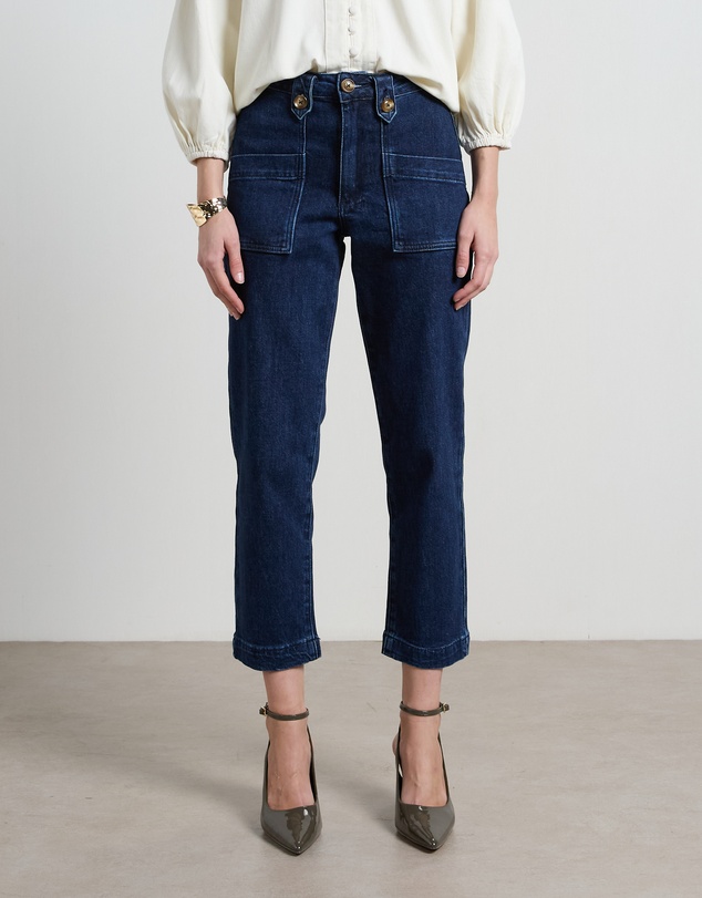 DRICOPER DENIM - Stella Stretch High Waisted Indigo Trousers