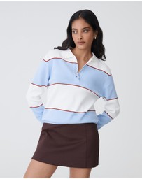 Forcast - Brenda Stripe Collared Sweater