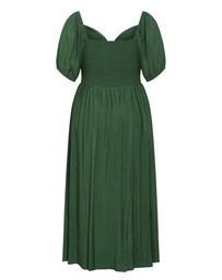 City Chic - Plus size Villa Roma Tie Front Dress - jungle green