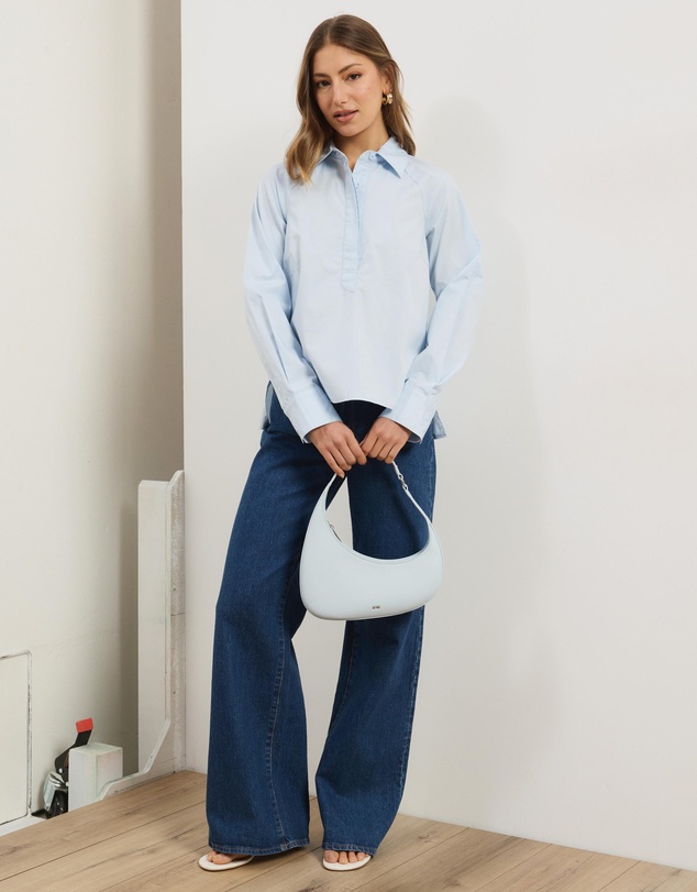 Atmos&Here - Bella Concealed Placket Cotton Shirt