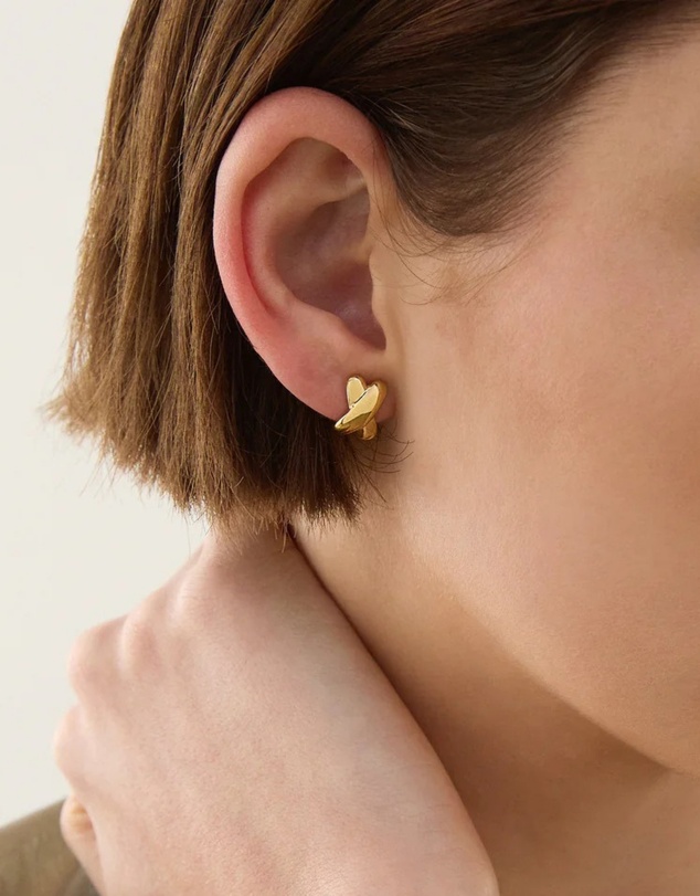 Najo - Bisous Yellow Gold Stud Earrings