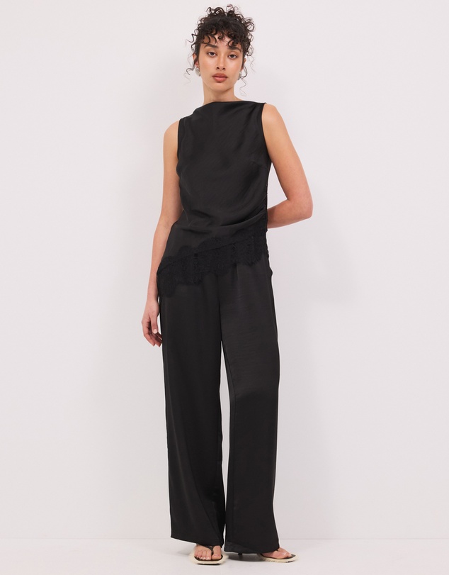Calli - Lottie Satin Elastic Waist Pants