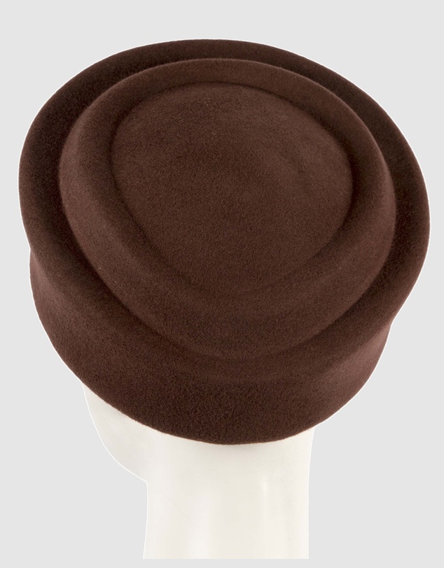Max Alexander - Felt Chocolate Pillbox Hat