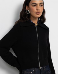 AERE - Lali Organic Cotton Zip Knit Cardigan