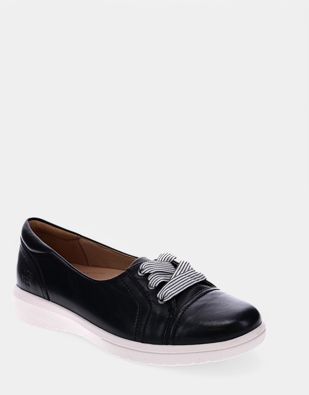 Mia Vita - Bridgette Slip-On Casual Sneaker - Black Leather