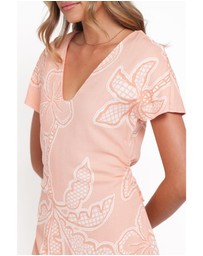 Petal & Pup - Tamika Mini Dress - Peach Floral