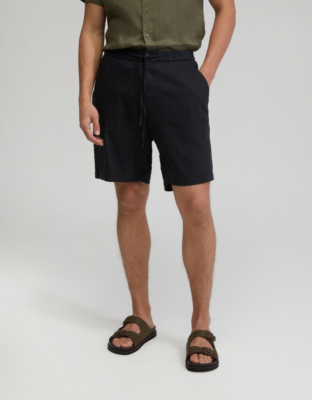 Oxford - Rocco Zip Front Linen Blend Shorts
