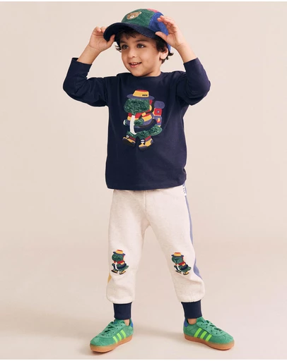Huxbaby - Camping Dino Colour Block Trackpants - Babies