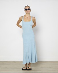 Cirkular - Pre-Loved - Anna Quan Ribbed Knit Dress In Baby Blue