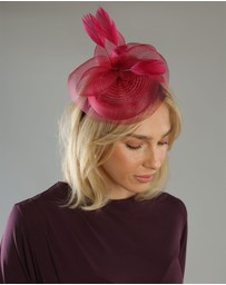 Morgan & Taylor - Elisa Fascinator in Burgundy Red