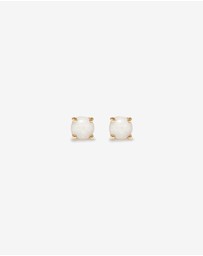 Michael Hill - Round Australian Opal Birthstone Stud Earrings in 10kt Yellow Gold