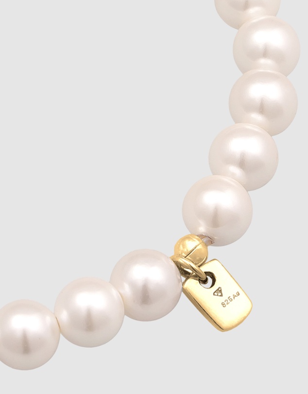 Kuzzoi - ICONIC EXCLUSIVE - Bracelet Trend Elegant with Shell Core Pearls in 925 Sterling Silver Gold Plated