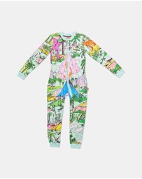 Kip&Co - Jurassic Kids Organic Cotton Pyjama Onesie - Kids-Teens