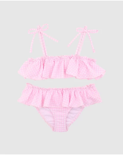 Minihaha - Pink Gingham Bikini - Kids-Teens