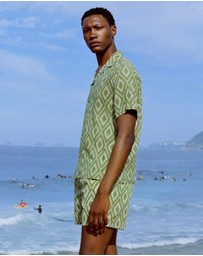 Frescobol Carioca - Roberto Silk SS Lotus Print Shirt