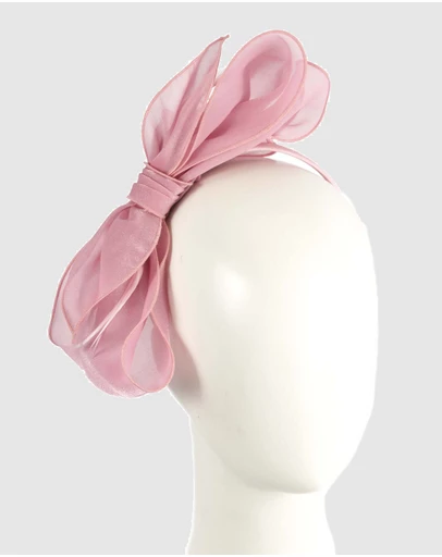 Max Alexander - Pink Organza Bow Fascinator