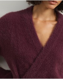 Atmos&Here - Cara Asymmetric Buttoned Knit Cardigan