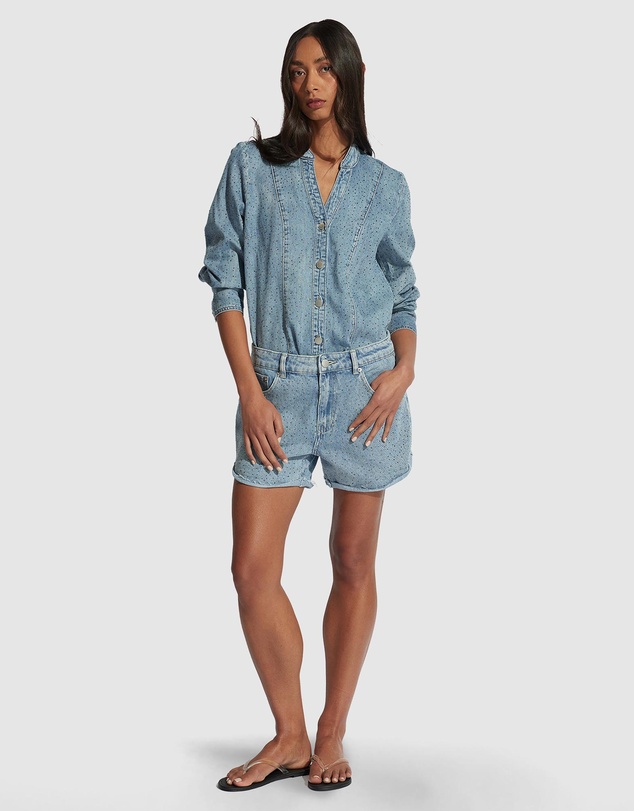 Decjuba - Isabel Rhinestone Denim Shirt