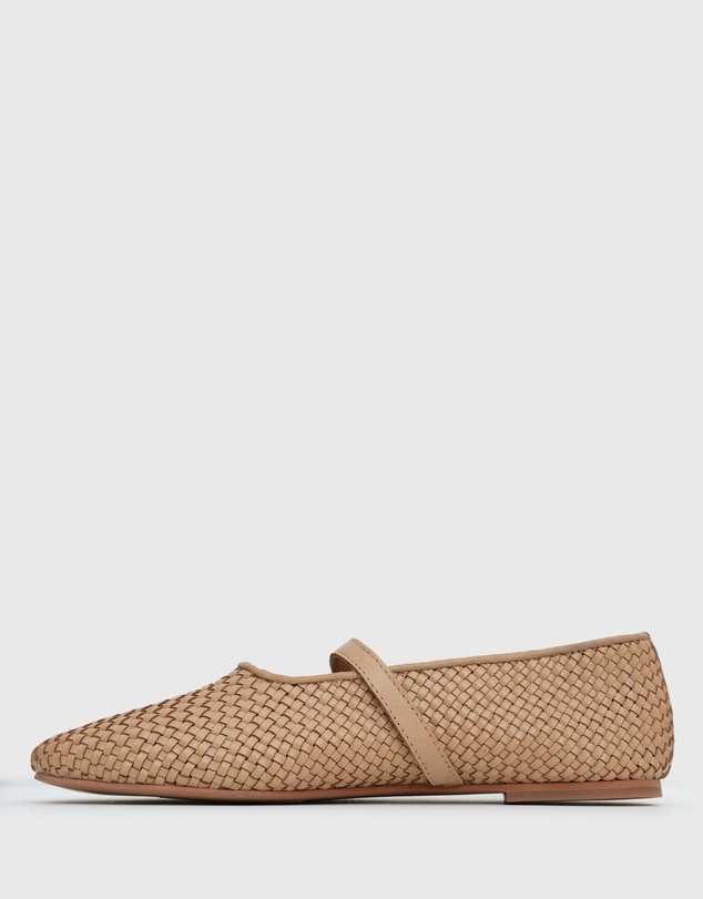 Betts - Gracie Leather Woven Ballet Flats