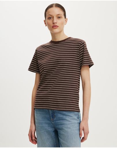 Peta Stripe Dark Oak & Vintage White