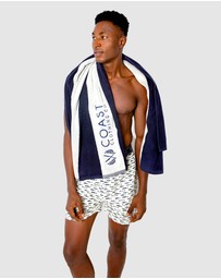 Coast Clothing - Coast Towel White & Navy Stripe