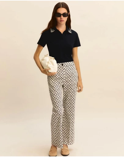 Emme - Midnight Blue Piqué Polo Top