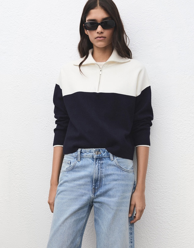 M.N.G - High Neck Sweater With Zip
