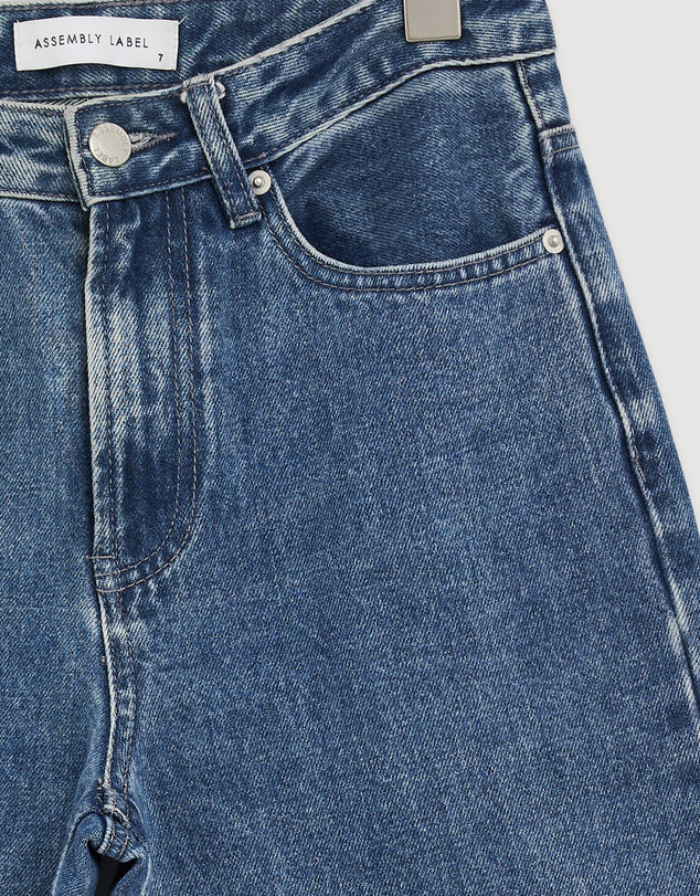 Revibe - Repaired Assembly Label Womens Cotton Denim Straight Leg Jean - AU 7