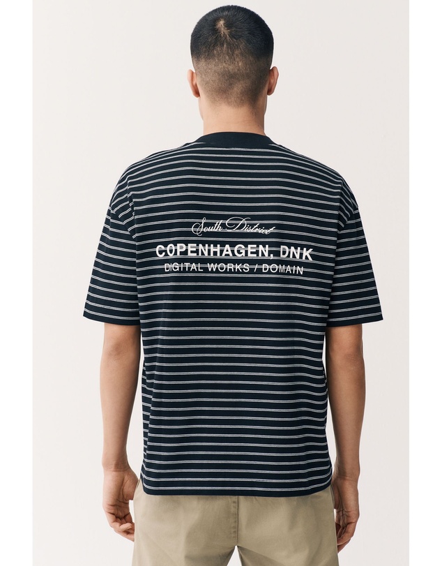 NEXT - Relaxed Fit Stripe Heavyweight 100% Cotton T-Shirt