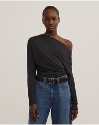 Witchery - Asymmetric Draped Long Sleeve Top