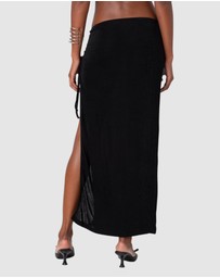 EDIKTED - Goldie Slitted Drawstring Maxi Skirt