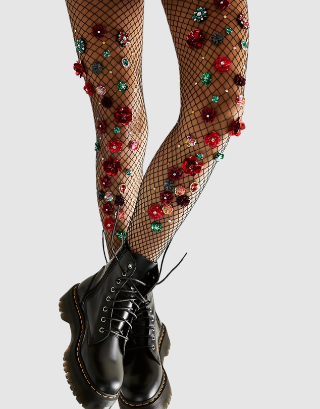 High Heel Jungle - Bed of Roses Fishnet Tights