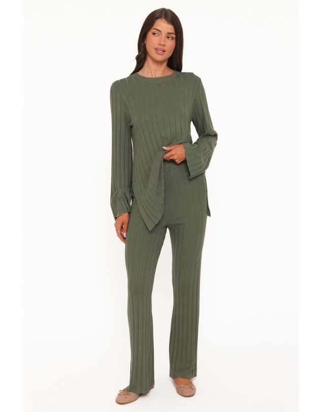 Petal & Pup - Silvie Long Sleeve Knitted Set - Olive