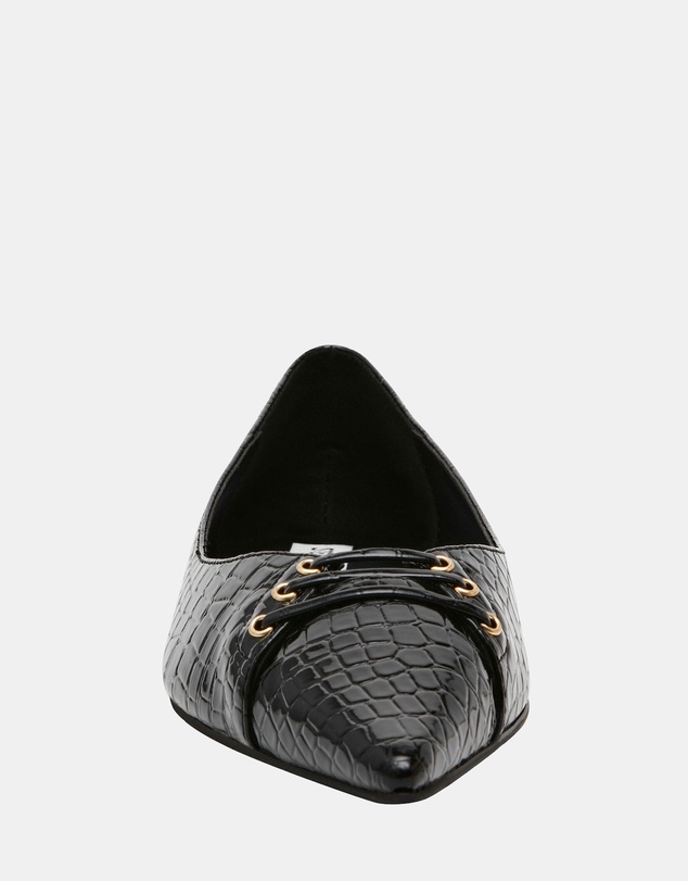 Steve Madden - Onpoint Black Croc Flats