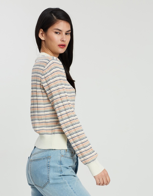 All About Eve - Ribbon LS Rib Top