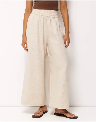 AERE - Tori Cropped Linen Pants
