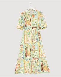 Revibe - Repaired AERE Lana Midi Shirt Dress - AU 18