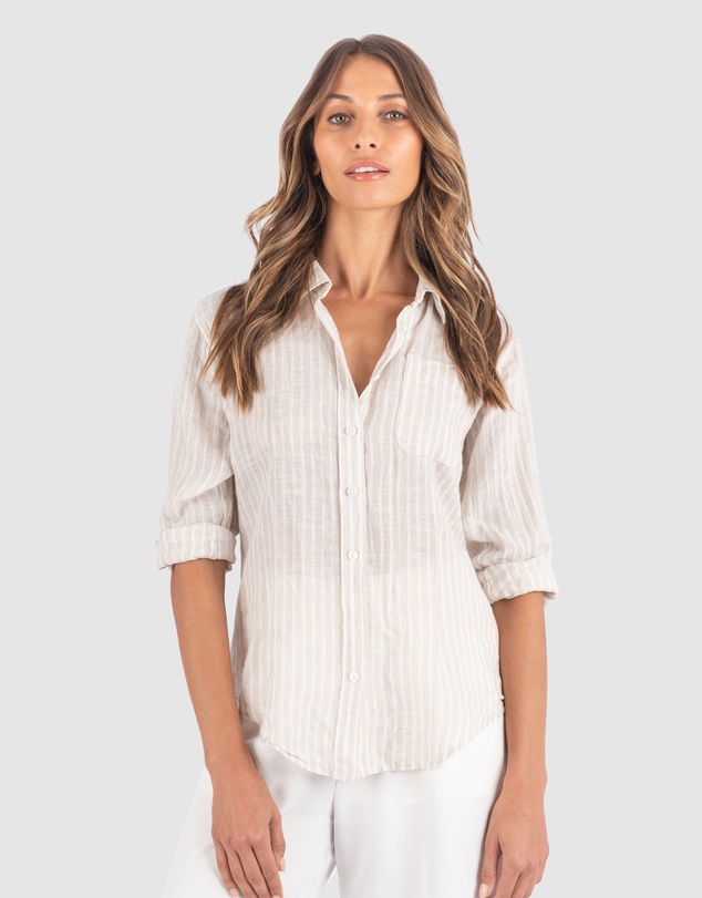 CAMIXA - Rina Striped Linen Shirt